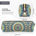 thumbnail image 3 of Fotbe Round Mandala1 Estuche para Lápices de Cuero con Estampado, Estuche con Cremallera Resistente, Organizador Compacto y Elegante para Papelería, 3 of 7
