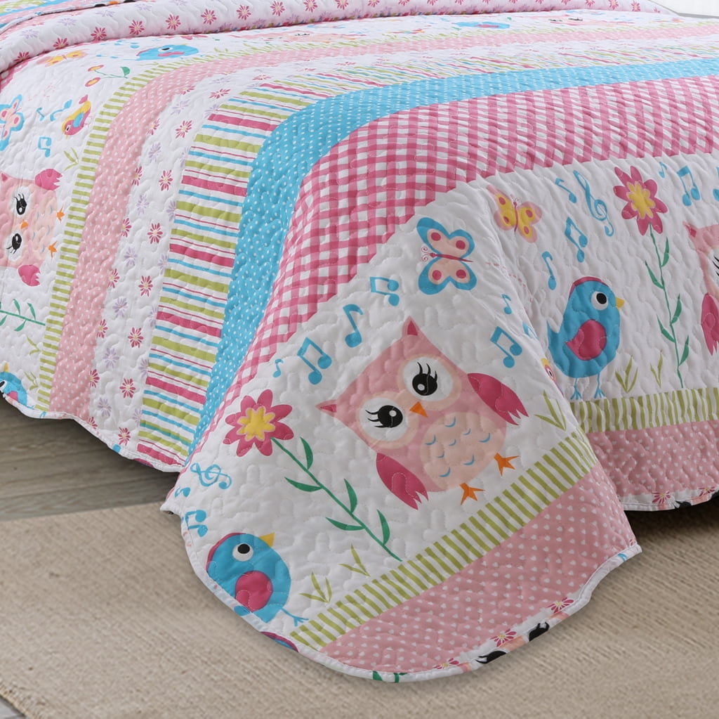 MarCielo 2 Piece Kids Bedspread Quilts Set Throw Blanket for Teens Boys Girls Bed Printed Bedding Coverlet, Twin Size, A73 Quilt (Twin)