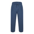 thumbnail image 4 of Men’s Wide Leg Linen Casual Pants Breathable Summer Large Size Bottoms, 4 of 6