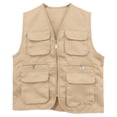 thumbnail image 7 of Kakishop Kids Boys Utility Vest Multi Pocket Zip Up Sleeveless Waistcoat Lightweight Breathable Cargo Vest (Khaki,9-11 Years), 7 of 7
