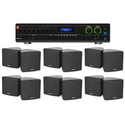 JBL 2-Channel Amplifier+(12) 3.5" Black Cube Speakers for Restaurant/Bar/Cafe