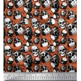 thumbnail image 1 of Soimoi Polyester Crepe Fabric Horror Skull Halloween Print Sewing Fabric Yard 52 Inch Wide, 1 of 1