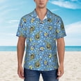 thumbnail image 2 of Fuzoiu Blue paisley pattern Print Hawaiian Shirt for Men, Summer Beach Casual Short Sleeve Button Down Shirts, Men’s Beach Summer Shirts with Pocket,3X-Large, 2 of 7