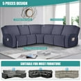 thumbnail image 4 of Timeles 5 Seat Recliner Sofa Covers Stretch L Shape Sectional Couch Covers Oversized - Washable Soft Extra Large Sectional Covers with Pockets (Gray), 4 of 6