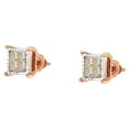 thumbnail image 4 of 10K Two-Toned 1/2ct TDW Princess-Cut Composite Diamond Stud Earrings (J-K, I1-I2), 4 of 7