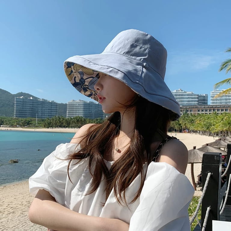 Reversible Packable Bucket Hat Lightweight Cotton Outdoor Sun Protection Zylioo Small Packable Summer Bucket Hats,Reversible Travel  main image 2