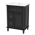 thumbnail image 5 of MAYEERTY 24" Bathroom Vanity with Sink, 1 Flip Drawer 2 Drawers Adjustable Shelf, Solid Wood MDF, Black, 5 of 6