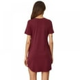 thumbnail image 6 of MELLCO Womens Night Shirt V Neck Sexy Sleep Shirts Short Sleeve Casual Nightgowns Soft Nightshirts Summer Dress (Red, 2XL), 6 of 15