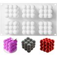 thumbnail image 1 of Molde de silicona para velas, molde de silicona antiadherente con forma de cubo 3D, molde para helado, chocolate, pastelería, postre y herramienta para hornear, 1 of 5