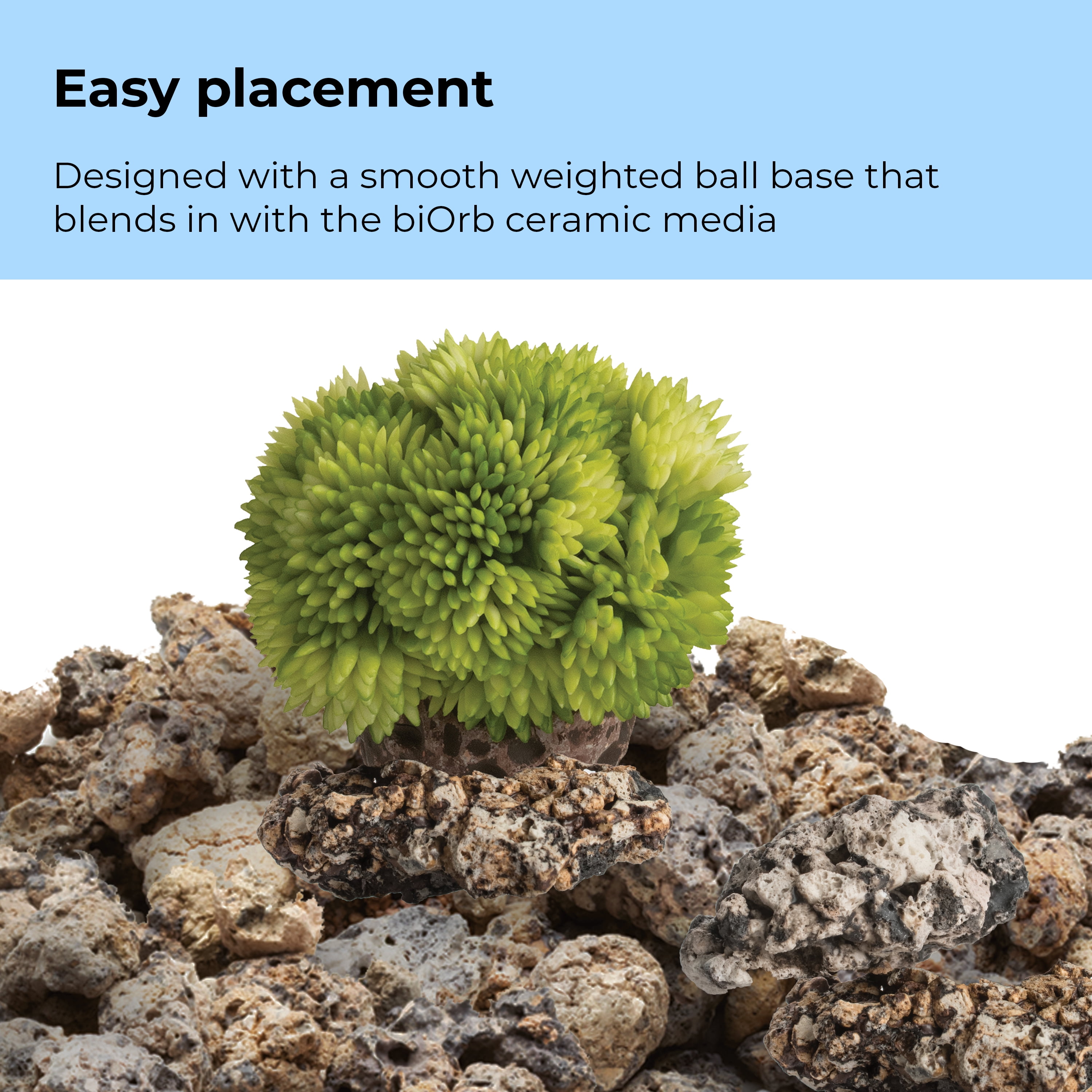 biOrb Green Coral Ball Set - Plastic Aquarium Plant Decoration