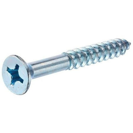 

No.14 x 1.5 in. Flat Head Phillips Wood Screws Steel Zinc - 100 Count
