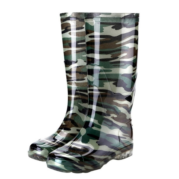 Minnieouse Botas de lluvia, zapatos calentadores de muslo de plástico, chanclos de curación plana, cómodos y puros, diarios, informales, para Accesorios de calzado Camuflaje Zapatos>40