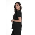 thumbnail image 2 of Just Love Solid Stretch Scrub Top for Women Mock Wrap Nursing Shirt (Black, X-Small), 2 of 3