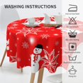 thumbnail image 4 of Merry Christmas Tablecloth, Snowflakes Tablecloth, Christmas Day Tablecloth Seasonal Dining-Table Cover, 60 inch Round for Home Party Picnic, 4 of 5
