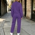 thumbnail image 5 of Jerdar Womens 2 Piece Lounge Sweat Sets Quarter Zip Mock Neck Sweatshirt Wide Leg Sweatpants Oversized Side Pockets Casual Airport Travel Outfits M, 5 of 8