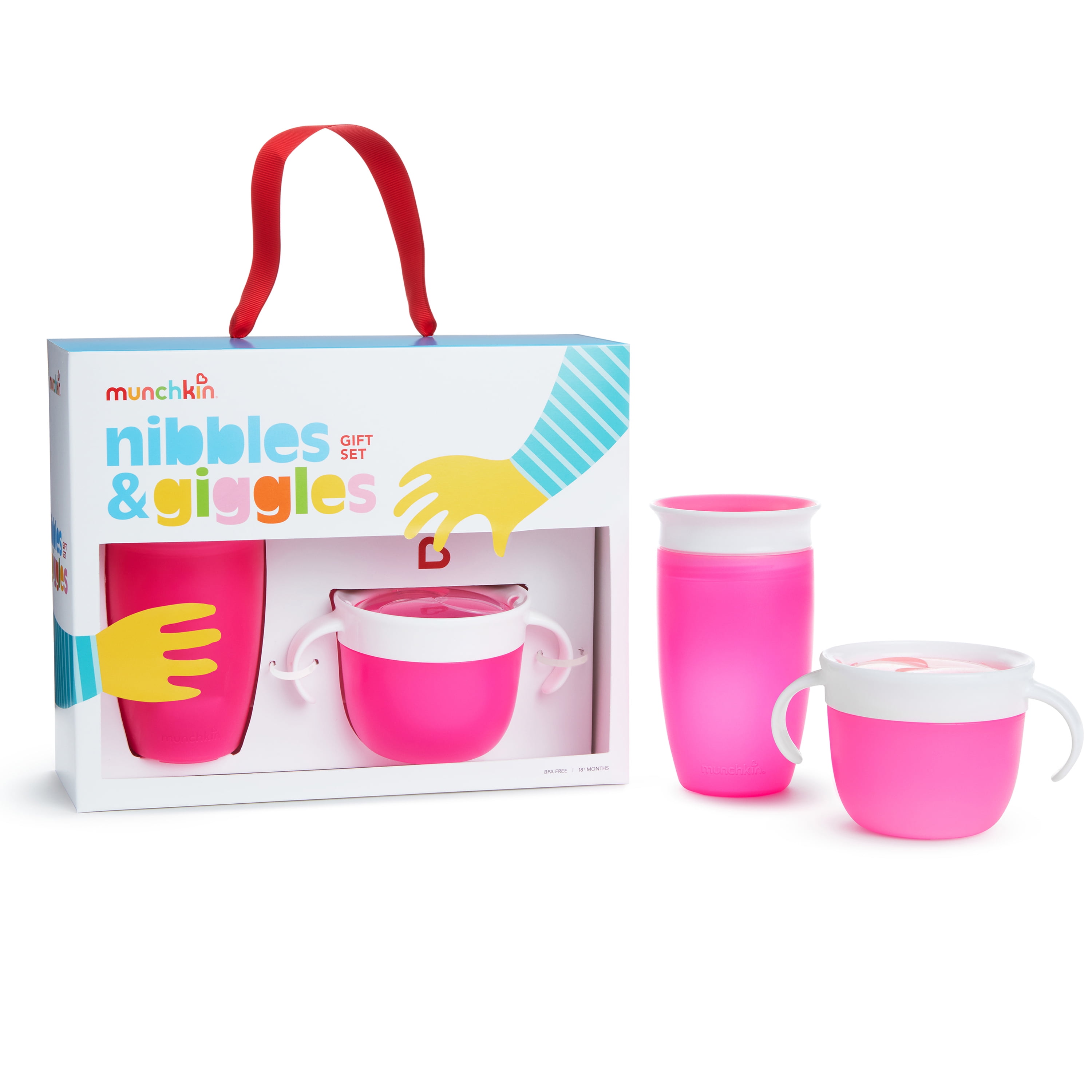 Munchkin Nibbles & Giggles Toddler Gift Set, Includes 10oz Miracle 360 Cup and Snack Catcher