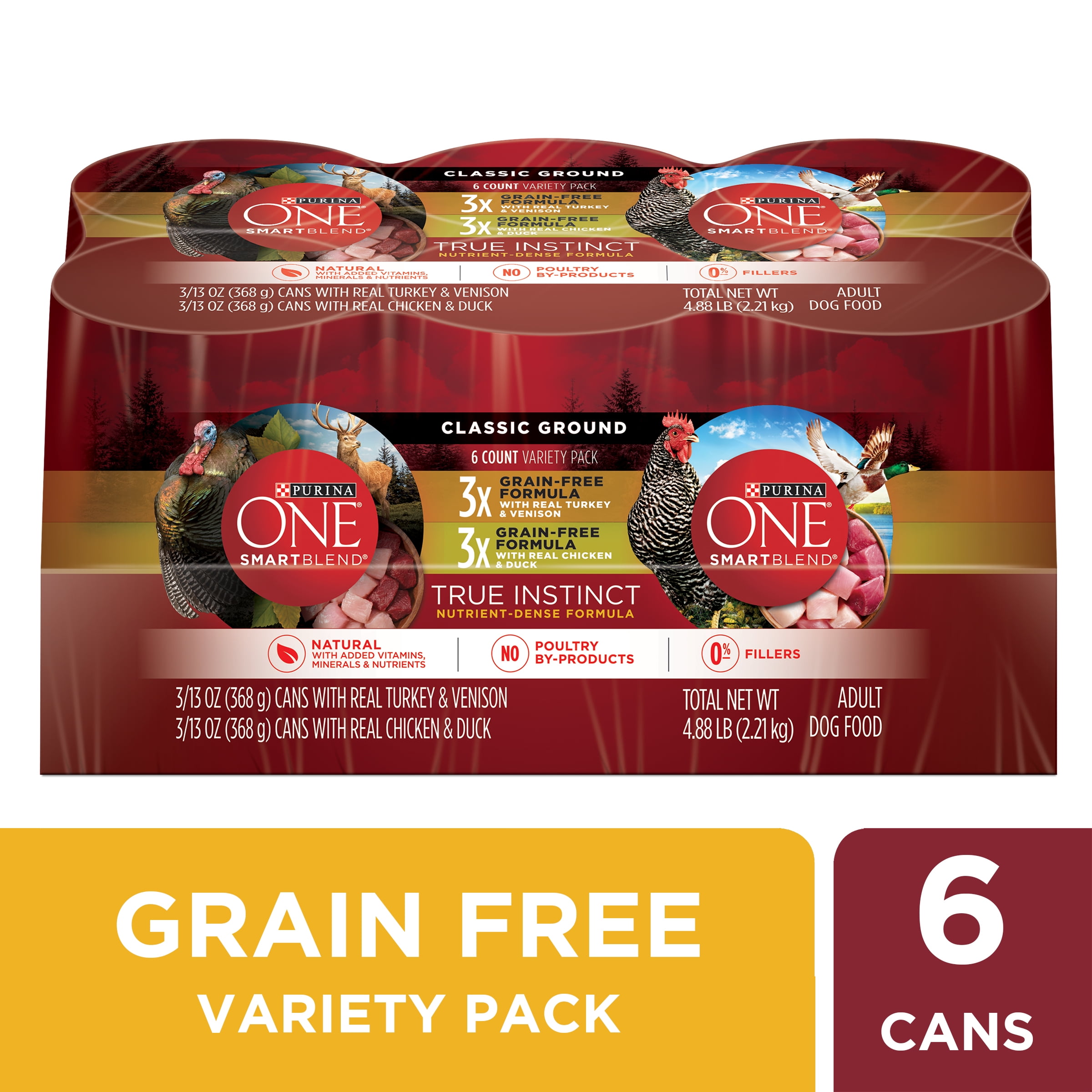 (6 Pack) Purina ONE Grain Free, Natural Pate Wet Dog Food ...
