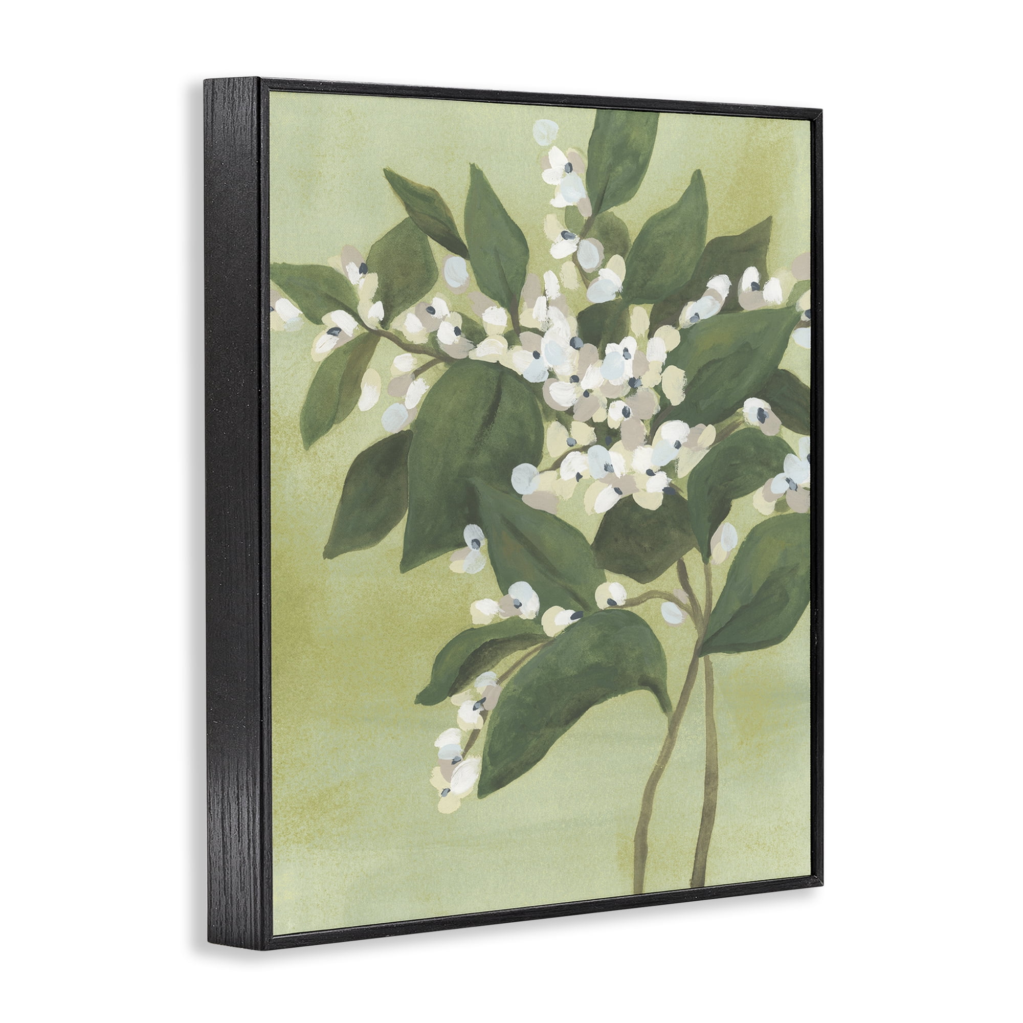 Stupell Industries Verdant Branch Bloom Black Framed Giclee Art, design by June Erica Vess