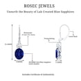 thumbnail image 6 of Rosec Jewels Certified Lab Grown Blue Sapphire Drop Earrings for Women - 8X10mm Oval - AAAA Grade - Ready to Gift with Jewelry Box, 10K White Gold, 6 of 7