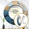 thumbnail image 3 of Designart "Vortex of Timeless Turn in Blue and Gold I" Abstract Spirals Round Mirror Wall Decor Modern - Large Blue Round Office Mirror - Round Mirror - 23" x 23", 3 of 6