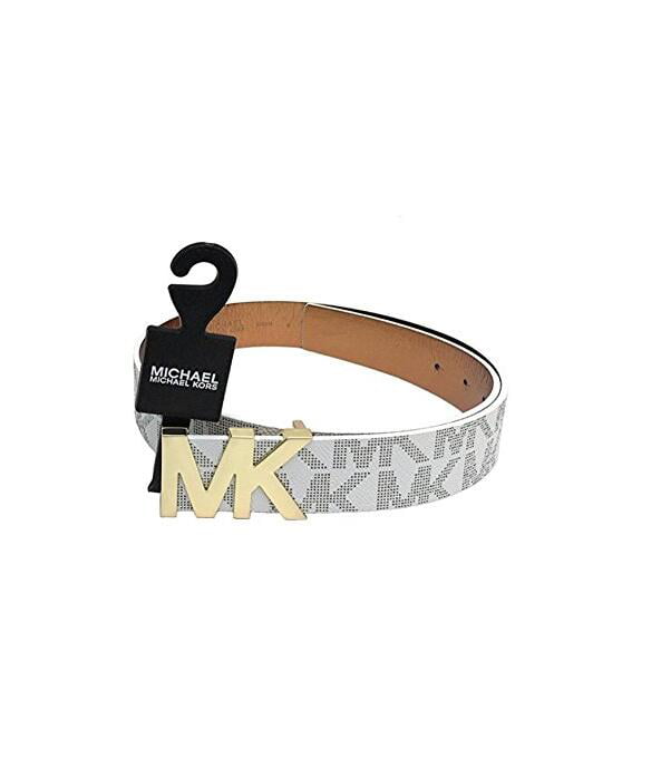 Michael Kors Belt with MK Logo Plaque 