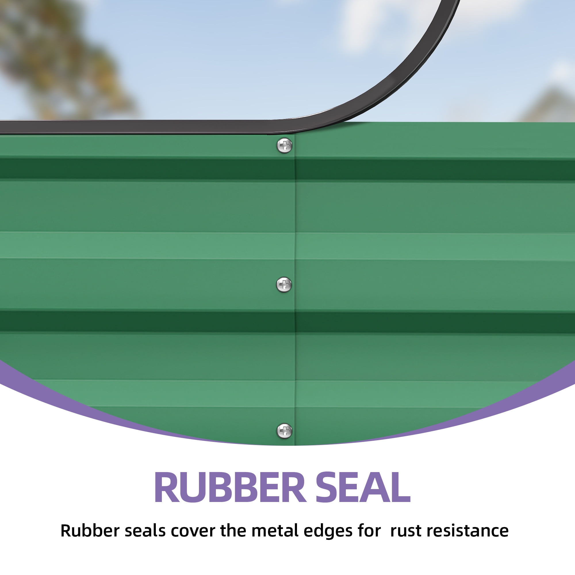 Dextrus 8x4x2Ft Large Raised Garden Bed Kit, Galvanized Metal Planters w/ Accessories & Gloves, 2Pcs, Green