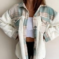 thumbnail image 1 of Mikilon Women's Jacket Lamb Wool Stitching Warm Single-Breasted Cardigan Jacket, 1 of 9