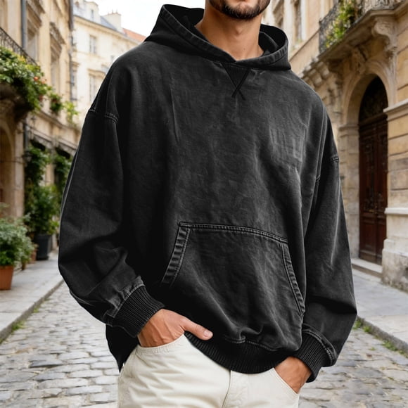 Men's Hoodies for Everyday Casual Wear Relaxed Fit Sweatshirts for Autumn Winter Fashion and Comfort