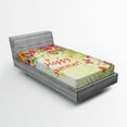 thumbnail image 1 of Ambesonne Floral Fitted Sheet, Leaves Paisley, Twin XL Size, Multicolor, 1 of 2