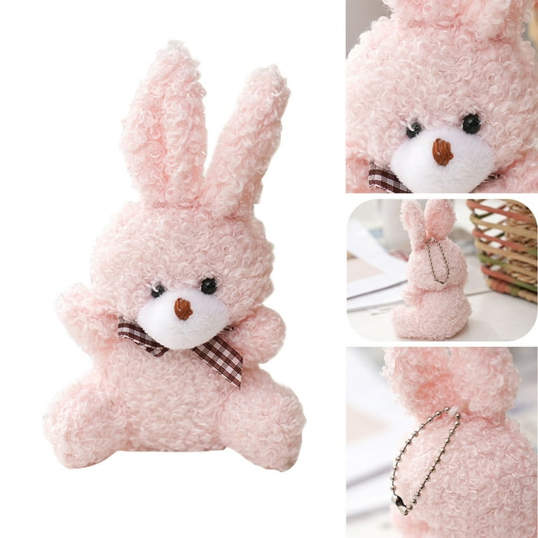 Whoamigo Plush Bunny Doll Keychain - Mini Stuffed Animal Bag Charm, 5 Inches