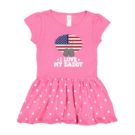 

Inktastic I Love My Daddy Military Son Daughter Gift Toddler Girl Dress