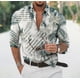 thumbnail image 3 of Camisas de moda para hombre, camisa hawaiana con mariposas, camisa con estampado 3D de flores de manga larga, camiseta de playa con cuello en V de gran tamaño, ropa para hombre, 3 of 5