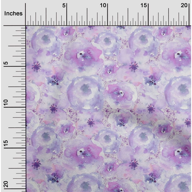 oneOone Georgette Viscose Fabric Watercolor Floral_Printed Craft Fabric BTY 42 Inch Wide