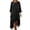 Black-B, variant on QHFBli Womens Summer Casual Maxi Dress 2026 Solid Plus Size Loose Short Sleeve Deep V-Neck Flowy Vacation Sundress
