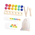 thumbnail image 2 of Bolas de arcoíris en tazas, juguetes de educación temprana, juguetes sensoriales preescolares para niños, motricidad fina, clasificación de colores y, 2 of 10