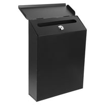 AURARMLET Wall Mount Iron Mailbox Black Secure Suggestion Box for Home and Office