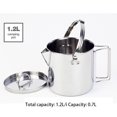 thumbnail image 3 of Sonducket 1.2L Outdoor Stainless Steel Kettles Folding Mountaineering Lightweight Boil Climbing Camping Cooker Teapot BBQ Soup Pot Hot carpas, 3 of 6