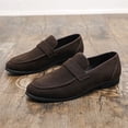 thumbnail image 2 of Men's Dark Brown Suede Classic Penny Loafers, 2 of 8