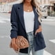 thumbnail image 5 of Blazer Chaquetas Para Mujer Otoño Blazers Sólido Frente Abierto Mediano Blusa Larga Traje de Manga Larga Sin Capucha Casual Outwear Tops Sueltos Odeerbi ODB176140, 5 of 9