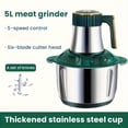 thumbnail image 1 of YOPTOP 5L 5-speed 6-speed 6-speed Blade 6-second Fast Meat Grinder  Household Function  Minced Vegetable Meat Grinder  Garlic Puree Complementary Food  Juice Noodles  One Machine  5-speed,Dark Green, 1 of 7