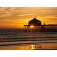 thumbnail image 2 of Johnson, George 32x26 White Modern Wood Framed Museum Art Print Titled - Huntington Beach Pier, 2 of 4