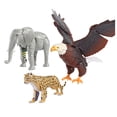 thumbnail image 1 of kusrkot Lot de 3 Figurines Réalistes Transformables d'Animaux Guépard Aigle Éléphant pour Fête, 1 of 8