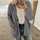 thumbnail image 2 of Abrigo de invierno de felpa gruesa para mujer, cárdigan térmico suave de un solo pecho para otoño, suéteres de moda para mujer, sudaderas con botones, prendas de vestir exteriores, 2 of 5