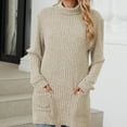thumbnail image 2 of Plebaso Womens Turtleneck Sweaters with Pockets Knit Long Sleeve Tunic Tops Casual Pullover Sweater, 2 of 4