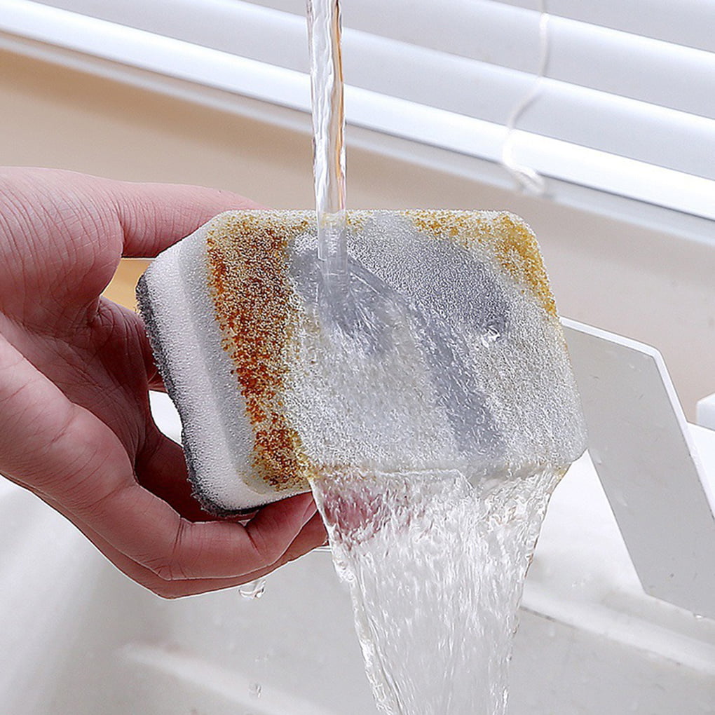 5PCS Double Sided Sponge Highly Efficient Pad Dish wipe Kitchen Cleaning Brush 