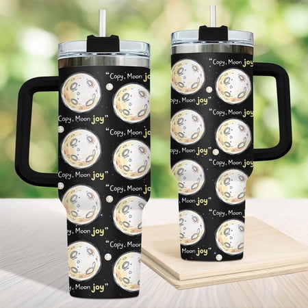 Copy Moon Joy Tumbler 40oz, Lunar Minimal Space Mug, Trend Inspired Night Sky Fashion Statement Cup, Trending Space Tumbler Gift