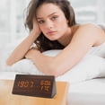 thumbnail image 2 of Tongue Container Wireless Temperature for Grill Fridge Alarm Open Desk Timer Clock Brush Teeth Timer 2 Minute New Temperature And Humidity Multifunctional Silent Alarm Clock LED Wooden Clock Student, 2 of 4