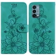 thumbnail image 2 of Compatible with OnePlus Nord N200 5G Embossed Lily Wallet Case with Card Holder PU Leather Flip Cover, 2 of 5