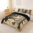 thumbnail image 2 of Homewish Dark Halloween Owl Bedding,Vintage Butterfly Print Duvet Cover Full,Sepia Brown Cream,Black Reversible,3 Pieces,1 Duvet Cover and 2 Pillowcases, 2 of 6