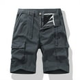 thumbnail image 2 of AXXD Men's Shorts Casual Summer Solid Zipper Button Pockets Elastic Waist Cropped Cargo Shorts New Arrival, 2 of 4
